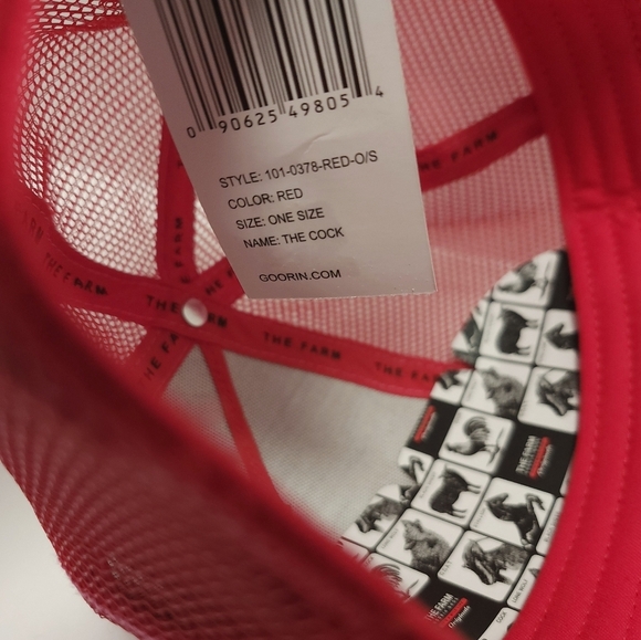 Goorin Bros The Farm SnapBack Trucker Hat Red NEW Rooster Chicken - Picture 7 of 7